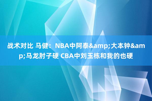 战术对比 马健：NBA中阿泰&大本钟&马龙肘子硬 CBA中刘玉栋和我的也硬