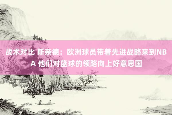 战术对比 斯奈德：欧洲球员带着先进战略来到NBA 他们对篮球的领路向上好意思国