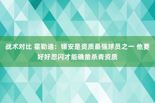 战术对比 霍勒迪：锡安是资质最强球员之一 他要好好忽闪才能确凿杀青资质