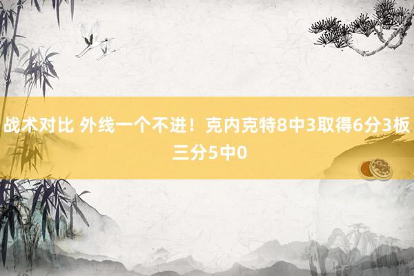 战术对比 外线一个不进！克内克特8中3取得6分3板 三分5中0