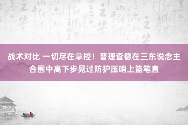 战术对比 一切尽在掌控！普理查德在三东说念主合围中高下步晃过防护压哨上篮笔直