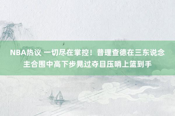 NBA热议 一切尽在掌控！普理查德在三东说念主合围中高下步晃过夺目压哨上篮到手