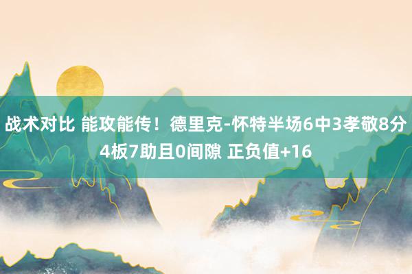 战术对比 能攻能传！德里克-怀特半场6中3孝敬8分4板7助且0间隙 正负值+16