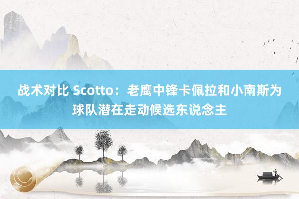 战术对比 Scotto：老鹰中锋卡佩拉和小南斯为球队潜在走动候选东说念主